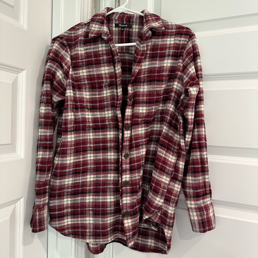 Plaid button down over shirt